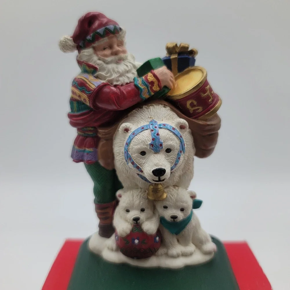 VTG Potpourri Designs 1994 Santa with Polar Bears Stocking Hanger Handpainted